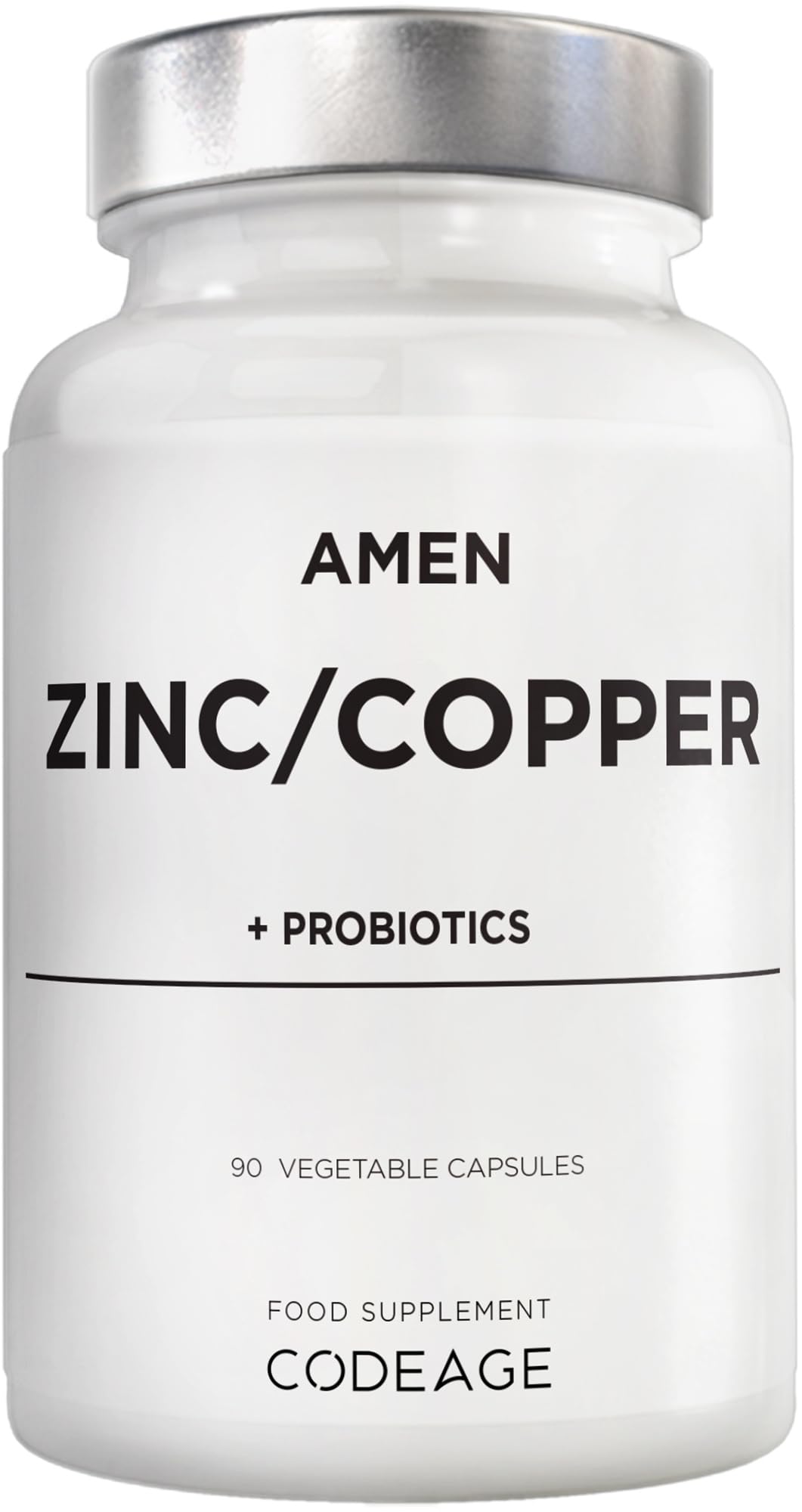 Zinc & Copper Supplement + Probiotics - 3 Months Supply - One Per Day - 25 mg Zinc Picolinate Vitamin Pills - Essential Minerals Supplements - 2 Billion CFUs Probiotic - Vegan, Non-GMO - 90 Capsules - BBE 05/2028