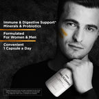Zinc & Copper Supplement + Probiotics - 3 Months Supply - One Per Day - 25 mg Zinc Picolinate Vitamin Pills - Essential Minerals Supplements - 2 Billion CFUs Probiotic - Vegan, Non-GMO - 90 Capsules - BBE 05/2028