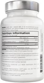 Zinc & Copper Supplement + Probiotics - 3 Months Supply - One Per Day - 25 mg Zinc Picolinate Vitamin Pills - Essential Minerals Supplements - 2 Billion CFUs Probiotic - Vegan, Non-GMO - 90 Capsules - BBE 05/2028