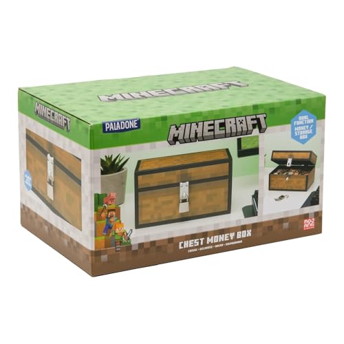Minecraft Officially Licensed Chest Money Box, Gaming Room Decor and Merchandise for Boys and Girls, Piggybank Gift Accessory for Playroom and Bedroom - Paladone
