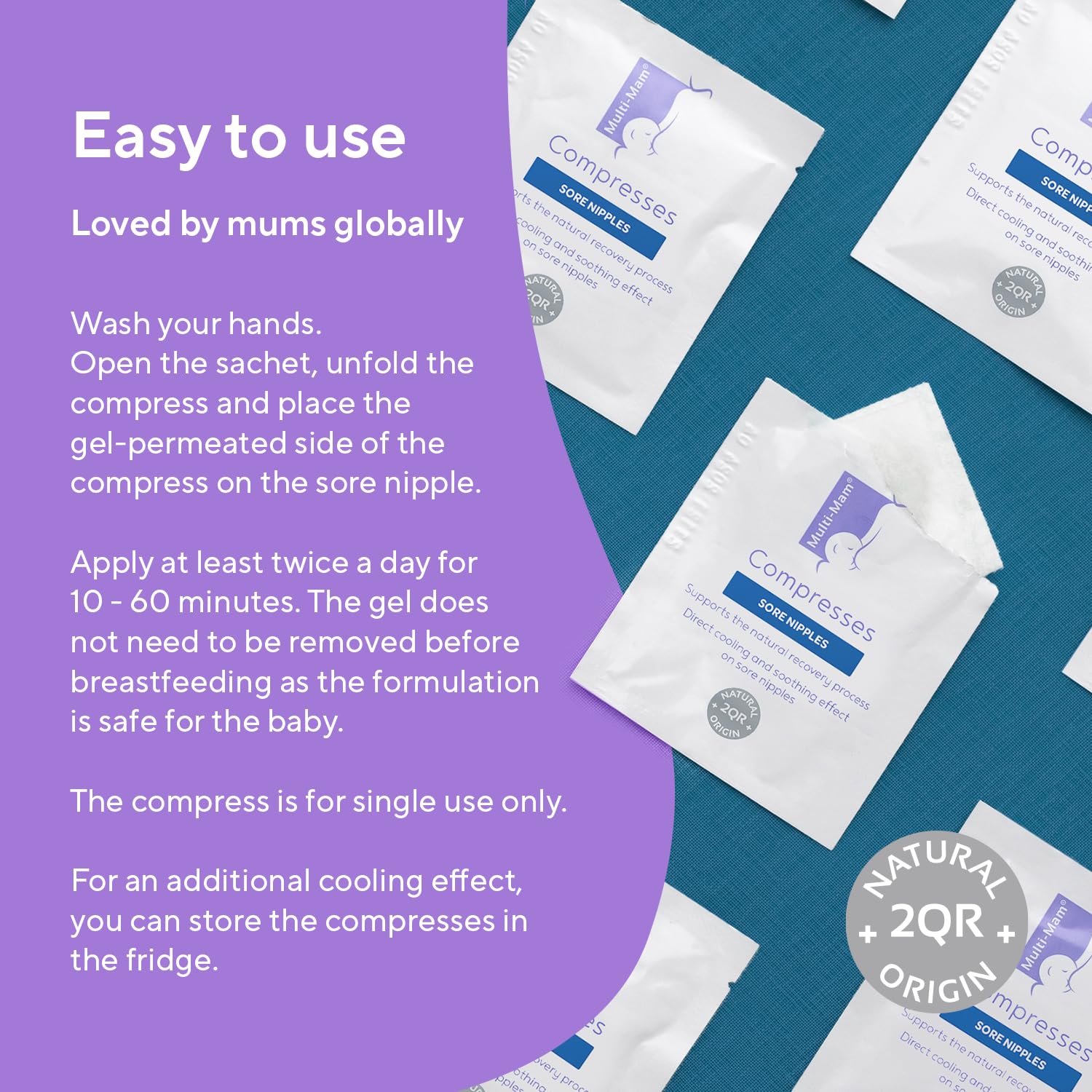 Multi-Mam Compresses for Breastfeeding Mothers - Intensive Care and Treatment of Sore and Irritated Nipples - Instant Cooling and Soothing Gel Pad - Essential Aid for Breast-Feeding Mums - Pack of 12 - Damaged Box