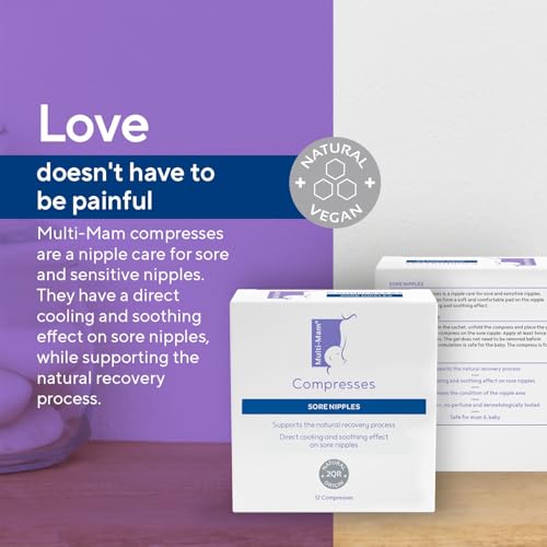 Multi-Mam Compresses for Breastfeeding Mothers - Intensive Care and Treatment of Sore and Irritated Nipples - Instant Cooling and Soothing Gel Pad - Essential Aid for Breast-Feeding Mums - Pack of 12 - Damaged Box