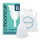 Mooncup Original Menstrual Cup - Medical-Grade Silicone Period Cup for Protection - Holds 3 Tampons Worth of Fluid - Toxin-Free, Eco-Friendly & Easy to Insert - Size B (Under 30 or No Vaginal Birth) - Damaged Box