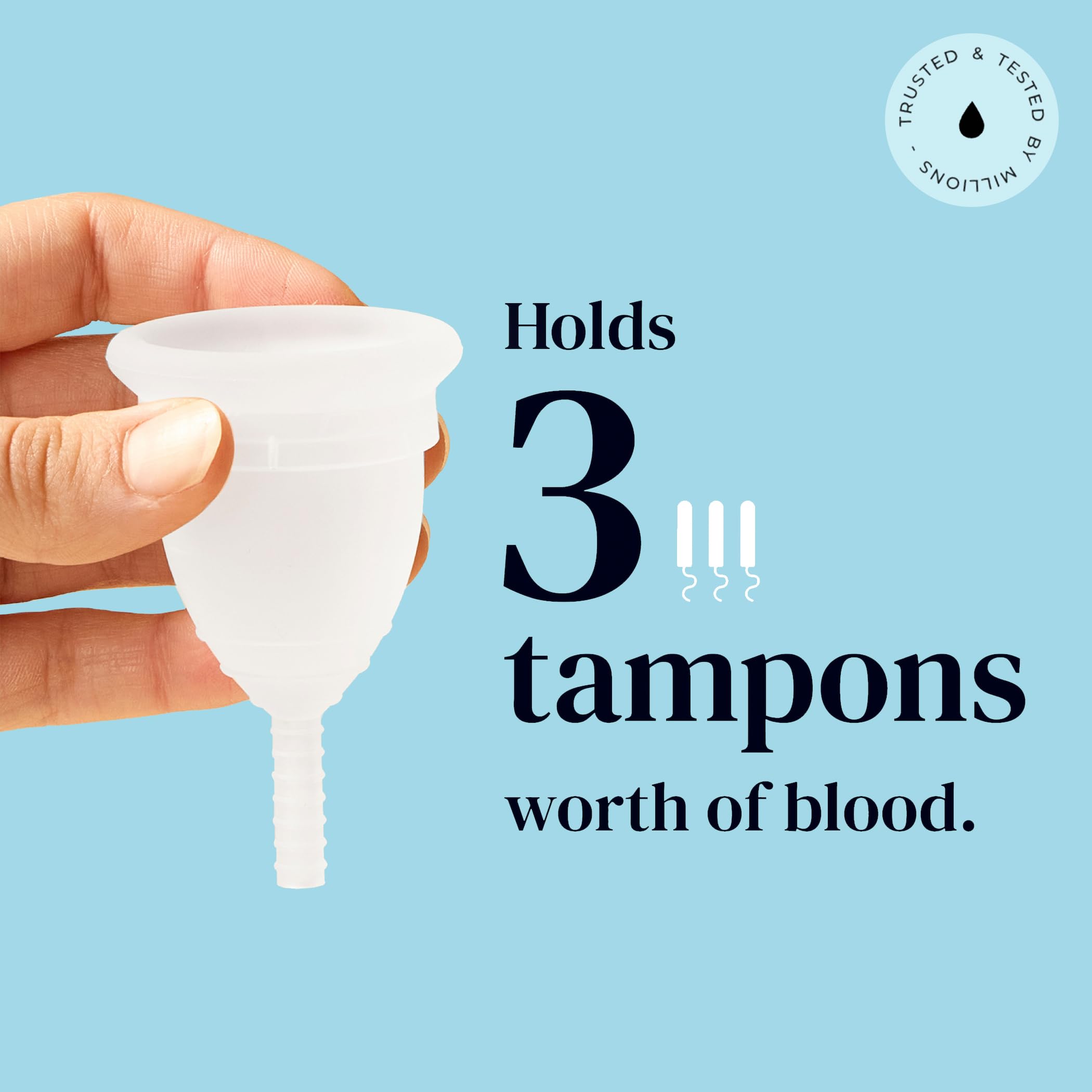Mooncup Original Menstrual Cup - Medical-Grade Silicone Period Cup for Protection - Holds 3 Tampons Worth of Fluid - Toxin-Free, Eco-Friendly & Easy to Insert - Size B (Under 30 or No Vaginal Birth) - Damaged Box