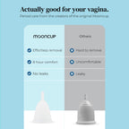 Mooncup Original Menstrual Cup - Medical-Grade Silicone Period Cup for Protection - Holds 3 Tampons Worth of Fluid - Toxin-Free, Eco-Friendly & Easy to Insert - Size B (Under 30 or No Vaginal Birth) - Damaged Box