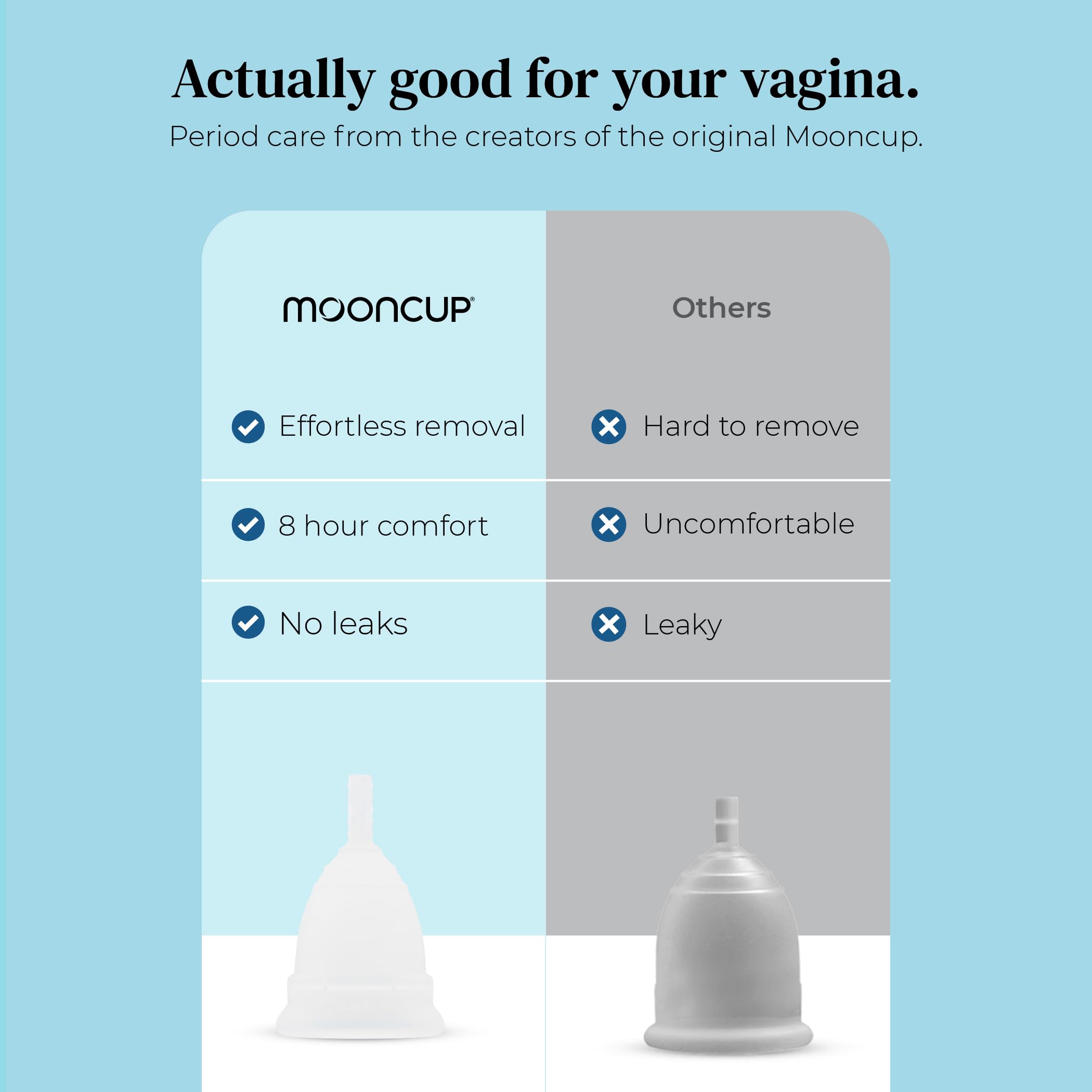 Mooncup Original Menstrual Cup - Medical-Grade Silicone Period Cup for Protection - Holds 3 Tampons Worth of Fluid - Toxin-Free, Eco-Friendly & Easy to Insert - Size B (Under 30 or No Vaginal Birth) - Damaged Box