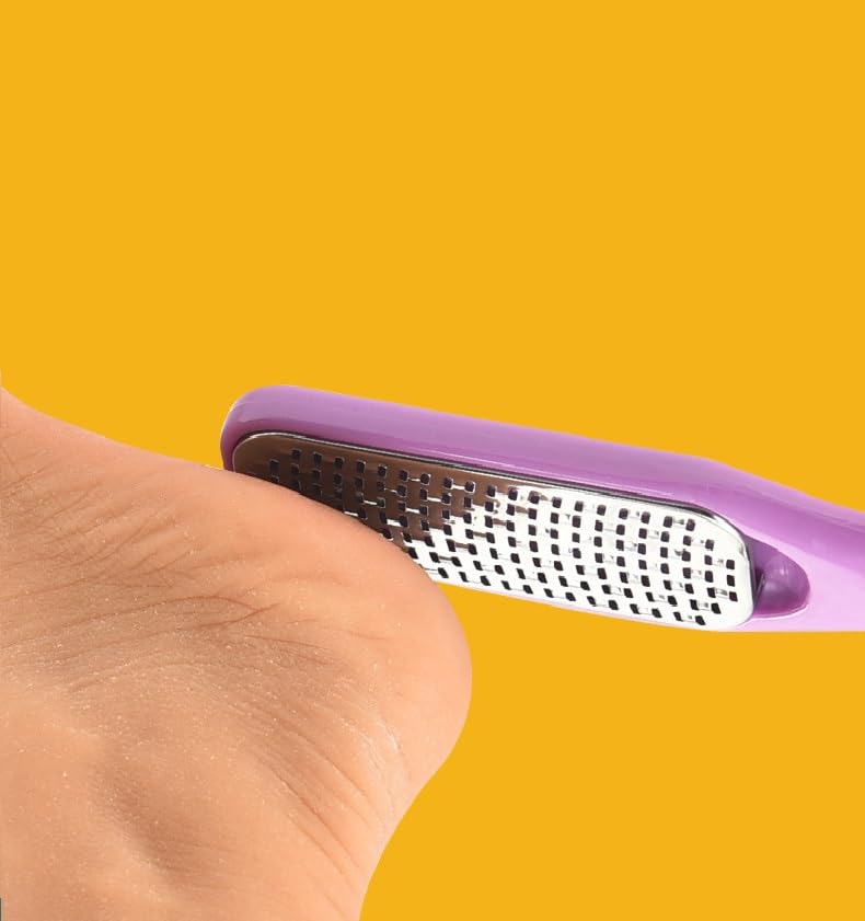 Wet & Dry Foot Rasp Callus Remover - High Grade Stainless Steel Metal Pedicure Tool for Soft Fancy Feet,Purple