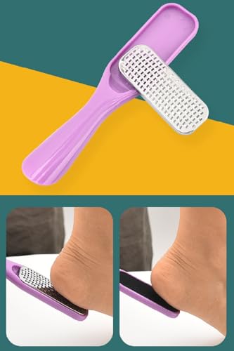 Wet & Dry Foot Rasp Callus Remover - High Grade Stainless Steel Metal Pedicure Tool for Soft Fancy Feet,Purple