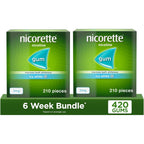 Nicorette Icy White 2mg Gum (210 Pieces), Discreet Stop Smoking and Stop Vaping Aid to Help you Quit For Good, Tackle Cravings and Withdrawal Symptoms, Nicotine Gum (Quit Smoking or Vaping) - BBE 02/2029