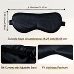 ZIMASILK 100% 22 Momme Pure Mulberry Silk Adjustable Sleep Mask, Filled with Pure Silk, Wrapping Strap- Super Soft, Breathable & Comfortable Blindfold, Perfect Blocks Light for Sleeping (Black)