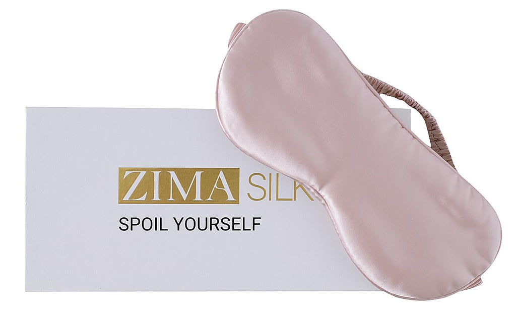 ZIMASILK 100% 22 Momme Pure Mulberry Silk Adjustable Sleep Mask, Filled with Pure Silk, Wrapping Strap- Super Soft, Breathable & Comfortable Blindfold, Perfect Blocks Light for Sleeping (Black)