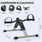 AGM Foldable Mini Pedal Exerciser, Compact Arm Leg Exercise Bike with LCD Display for Home Office Workout - Damaged Box