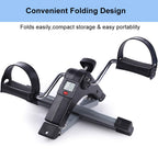 AGM Foldable Mini Pedal Exerciser, Compact Arm Leg Exercise Bike with LCD Display for Home Office Workout - Damaged Box