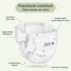 Naty BioEmbrace Baby Nappies | Sensitive Skin Safe Certified | Leak Protection up to 100% | Plant-Based Softness, Premium Comfort | Chlorine-Free | Size 3 (4-9kg), 180 Count