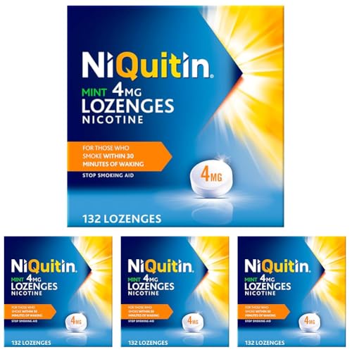 NiQuitin 4mg Nicotine Lozenges - Mint Flavour (132) - Fast, Effective Craving Relief - Stop Smoking Aids for Taking at Home Or On The Go - for Help Quitting Or Reducing Smoking - Like New - BBE 07/2027