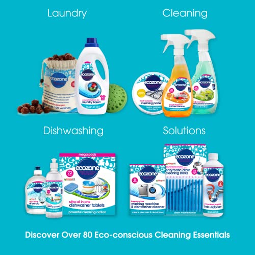 EcoZone Forever Flush 2000 Blue Toilet Blocks, Eco Friendly Alternative to Loo Rim Hangers, Cistern Capsules Clean & Descale WCs, Natural Vegan & Non Toxic Cleaner, Recyclable Plastic (Set of 2)