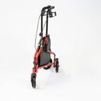 NRS Healthcare 3 Wheel Steel Rollator Walker Walking Aid with Bag, & Lockable Brakes, Folding & Height Adjustable - Red - Very Good