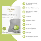 Pro-Ven Probiotics with Digestive Enzymes | Daily Gut Support 25 Billion Lab4 Friendly Bacteria | Calcium Aids Digestion for Adults | 30 Capsules - BBE 12/2027