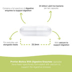 Pro-Ven Probiotics with Digestive Enzymes | Daily Gut Support 25 Billion Lab4 Friendly Bacteria | Calcium Aids Digestion for Adults | 30 Capsules - BBE 12/2027