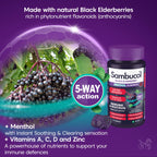 Sambucol Natural Black Elderberry Extra Defence Menthol Gummies |Vitamin A | Vitamin C | Vitamin D | Zinc |Advanced Immune Support Supplement| 30 Gummies - BBE 11/2026