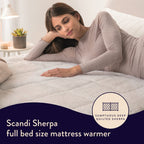 Dreamland Hunker Down Electric Blanket, Super King Size, Scandi Sherpa, Fast Heat Up, Premium Heated Electric Fitted Underblanket, 6 Heat Settings, Easy Straps, Machine Washable, Timer, 200 x 180 cm - Like New
