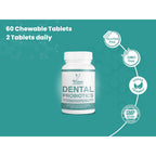 Dental Probiotics Advanced Oral Probiotics for Mouth Supplement - Bad Breath Treatment for Adults with BLIS K12 & BLIS M18-6 Billion CFU, Mint Flavour Chewable Oral Care Tablets - 60 Count - BBE 11/2027