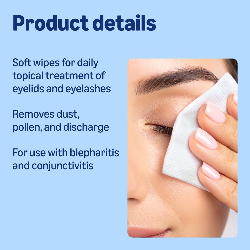 Healthcare by Amazon Eyelid Cleansing Wipes for Periocular Treatment in Adults and Children, Unscented, Pack of 60 (Previously Amazon Basic Care) - Packaging May Vary - Damaged Box