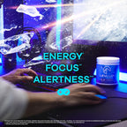 LevlUp Blue Crush Gaming Booster, Energy, Focus and Concentration Drink Powder for Gamers with Taurine, Caffeine, L-Tyrosine and Vitamin B12, Blue Raspberry Flavour, 320 g, 40 Servings - BBE 01/2026