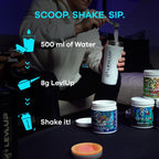 LevlUp Blue Crush Gaming Booster, Energy, Focus and Concentration Drink Powder for Gamers with Taurine, Caffeine, L-Tyrosine and Vitamin B12, Blue Raspberry Flavour, 320 g, 40 Servings - BBE 01/2026