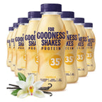For Goodness Shakes Salted Caramel Protein Shakes, 35g Protein, High Protein, Fat-Free, Ready-To-Drink, No Added Sugar, Gluten-Free, Pre & Post Workout, 8 x 330ml - BBE 07/2026