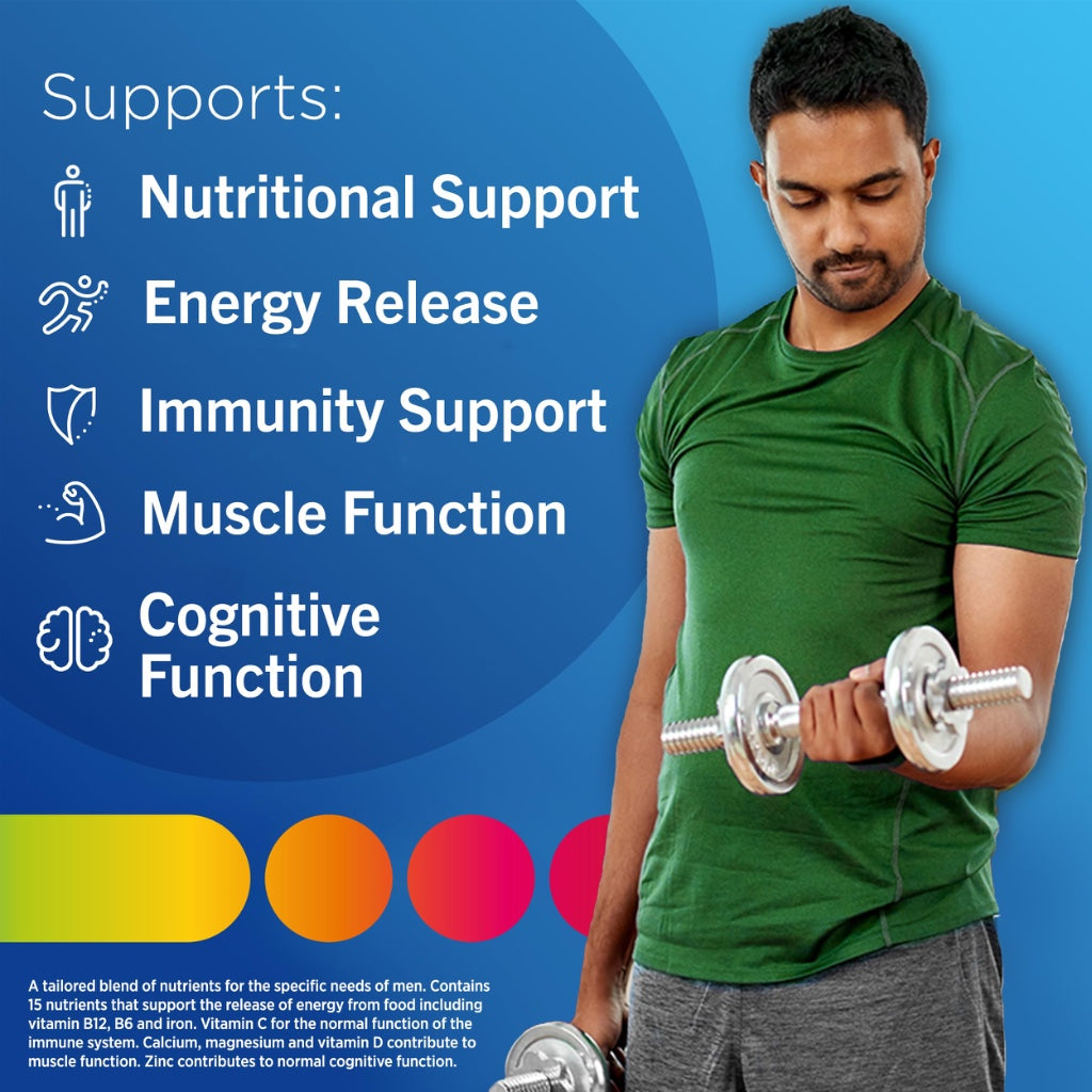 Centrum Men Multivitamin and Mineral Tablets 60 Count - Vitamin D C and Magnesium Supplements for Mens Health and Wellbeing - Damaged Box - BBE 03/2028
