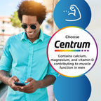 Centrum Men Multivitamin and Mineral Tablets 60 Count - Vitamin D C and Magnesium Supplements for Mens Health and Wellbeing - Damaged Box - BBE 03/2028