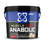 USN Muscle Fuel Anabolic All-In-One Muscle Mass Gainer, Vanilla Flavour - 4kg, 54g Protein Powder, 5g Creatine Powder & 5g BCAA Powder For Maximum Muscle Growth, Post Workout Recovery Drink Mix - BBE 01/2028