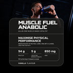 USN Muscle Fuel Anabolic All-In-One Muscle Mass Gainer, Vanilla Flavour - 4kg, 54g Protein Powder, 5g Creatine Powder & 5g BCAA Powder For Maximum Muscle Growth, Post Workout Recovery Drink Mix - BBE 01/2028