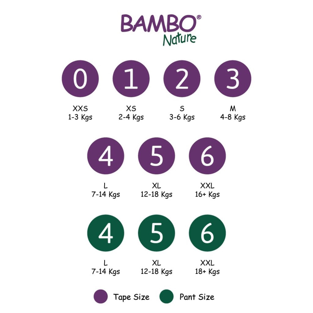 Bambo Nature Size 3 Premium Eco Nappies 4-8kg 9-18lb Pack of 6 x 28 Disposable Baby Diapers Dermatologically Tested Skin Friendly Sensitive Care