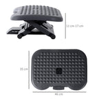 Homcom Adjustable Ergonomic Footrest Height and Tilt Angle Desk Platform Office Foot Rest Charcoal Grey Computing Accessory - Damaged Box