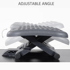 Homcom Adjustable Ergonomic Footrest Height and Tilt Angle Desk Platform Office Foot Rest Charcoal Grey Computing Accessory - Damaged Box