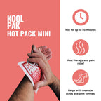 Koolpak Instant Hot Pack Mini 15 x 15cm Pack of 60 Disposable Heat Pads for Pain Relief First Aid Injury Treatment and Muscle Soothing - Damaged Box