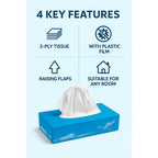 OfficeHarbour Soft White Facial Tissues 2 Ply Bulk Pack 36 Boxes of 100 Tissues 3600 Sheets Total for Home & Office Use