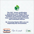 Regina Blitz Household Towels 8 Triple Layered Rolls 70 Sheets Per Roll Extra Large Kitchen Roll Paper Packaging FSC Certified - Damaged Box