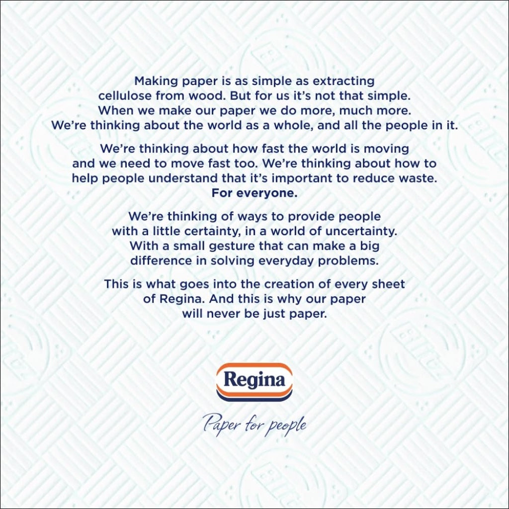 Regina Blitz Household Towels 8 Triple Layered Rolls 70 Sheets Per Roll Extra Large Kitchen Roll Paper Packaging FSC Certified - Damaged Box