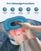 Comfier Foldable Foot Spa Massager with Heat Bubbles and Pressure Point Rollers Heated Foot Bath Tub for Stress Relief Blue - Damaged Box