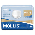 Mollis Incontinence Pants Unisex Disposable Adult Pull Up Nappies Maximum Absorbency Protective Underwear X-Large White 64 Pack - Damaged Box