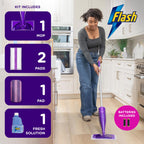 Flash Power Spray Mop Floor Cleaner Starter Kit Includes 1 Washable and 2 Disposable Pads All-In-One Hard Floor Cleaning System - Very Good