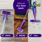 Flash Power Spray Mop Floor Cleaner Starter Kit Includes 1 Washable and 2 Disposable Pads All-In-One Hard Floor Cleaning System - Very Good