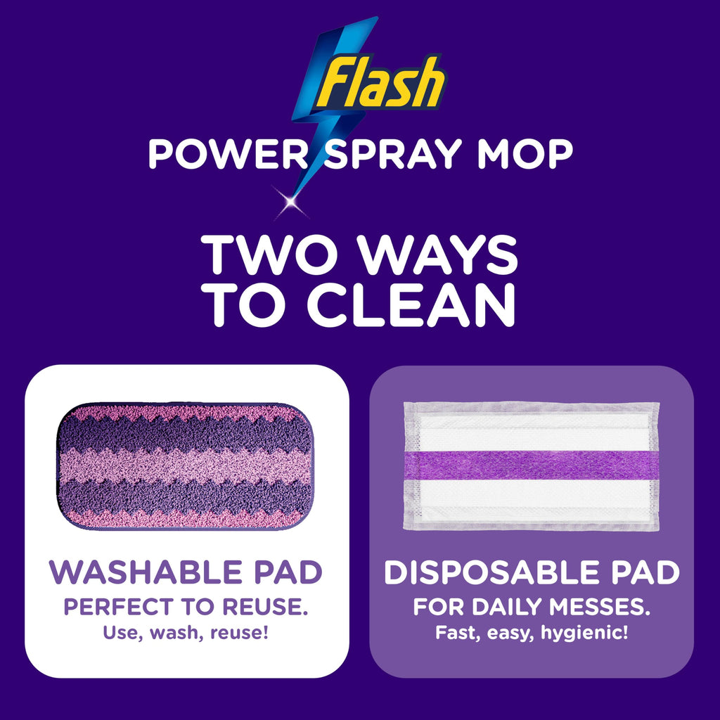 Flash Power Spray Mop Floor Cleaner Starter Kit Includes 1 Washable and 2 Disposable Pads All-In-One Hard Floor Cleaning System - Very Good