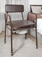 Aidapt Bedside Commode Chair Height Adjustable Portable Toilet with Padded Back and 5 Litre Pail Mobility Aid for Elderly and Disabled - Damaged Box