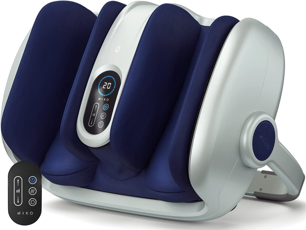Miko Shiatsu Foot Massager Machine with Heat Therapy Deep Tissue Kneading for Circulation and Plantar Fasciitis Relief Fits Up to Size 15 - Damaged Box