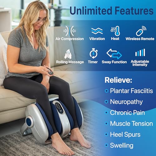 Miko Shiatsu Foot Massager Machine with Heat Therapy Deep Tissue Kneading for Circulation and Plantar Fasciitis Relief Fits Up to Size 15 - Damaged Box
