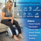 Miko Shiatsu Foot Massager Machine with Heat Therapy Deep Tissue Kneading for Circulation and Plantar Fasciitis Relief Fits Up to Size 15 - Damaged Box